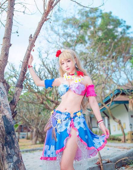 Cosplay福利/甜美萌妹南小鸟水着觉醒COS