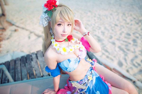 Cosplay福利/甜美萌妹南小鸟水着觉醒COS