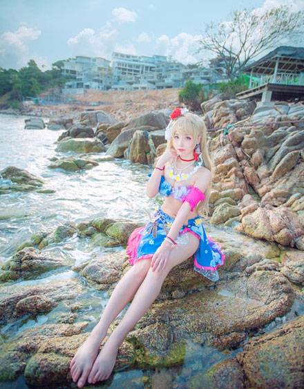 Cosplay福利/甜美萌妹南小鸟水着觉醒COS