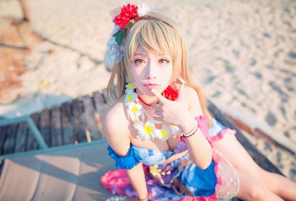 Cosplay福利/甜美萌妹南小鸟水着觉醒COS