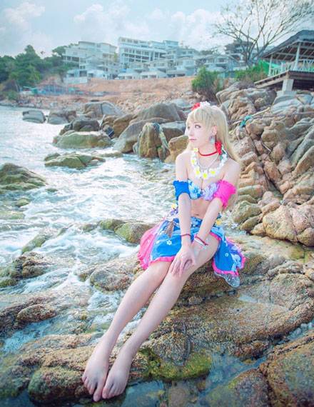 Cosplay福利/甜美萌妹南小鸟水着觉醒COS