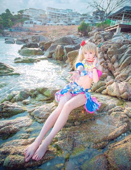 Cosplay福利/甜美萌妹南小鸟水着觉醒COS