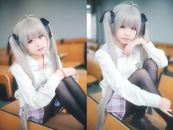 Cosplay福利/萝莉控福利-《缘之空》穹妹校服cosplay