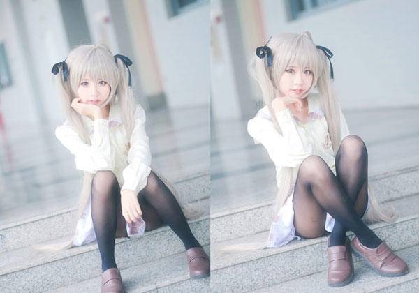 Cosplay福利/萝莉控福利-《缘之空》穹妹校服cosplay