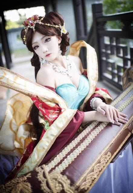 Cosplay福利/韩国萌妹AZA琴女娑娜古琴风福利COS