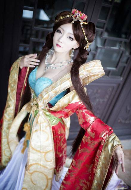 Cosplay福利/韩国萌妹AZA琴女娑娜古琴风福利COS