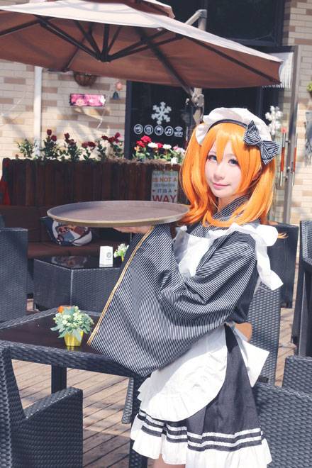 Cosplay福利/甜美萌妹高坂穗乃果女仆装COS