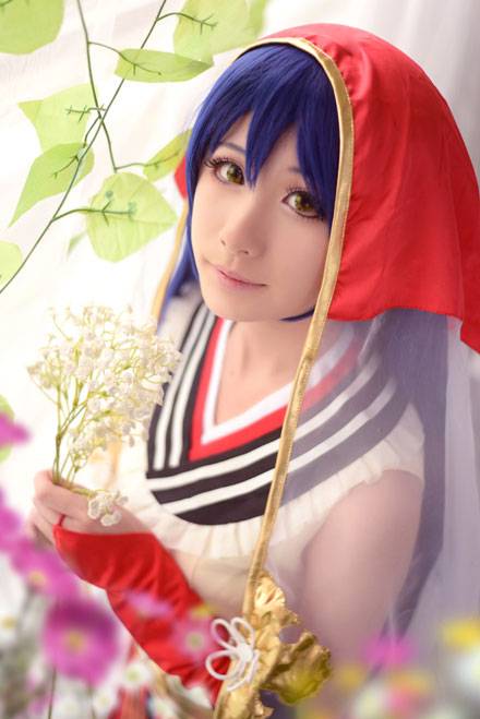 Cosplay福利/园田海未童话觉醒仙鹤报恩COS