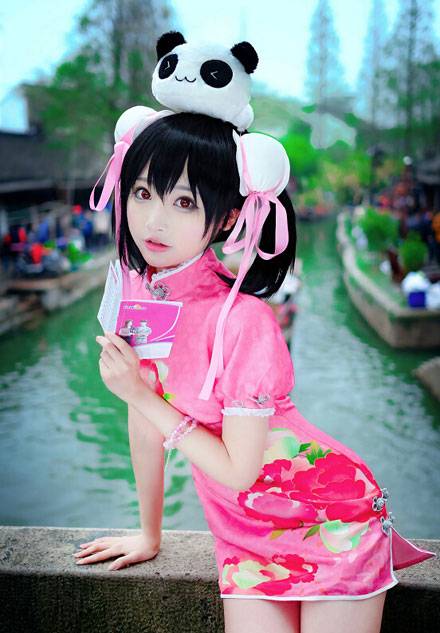 Cosplay福利/东条希同人旗袍萌妹爆乳COS