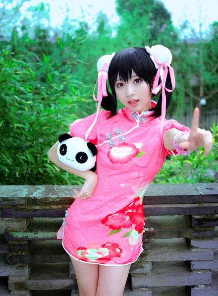 Cosplay福利/东条希同人旗袍萌妹爆乳COS