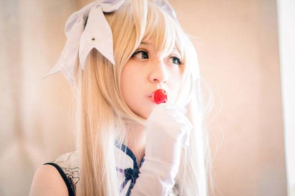 Cosplay福利/清纯软妹春日野穹白丝旗袍COS