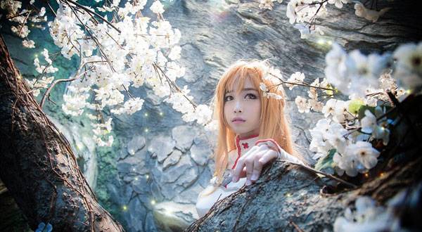 Cosplay福利/螺旋猫Tomia亚丝娜白丝制服Cos