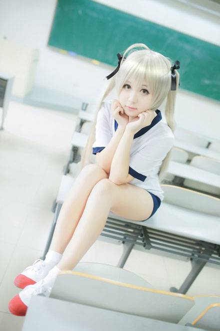 Cosplay福利/清纯萌妹春日野穹体操服COS