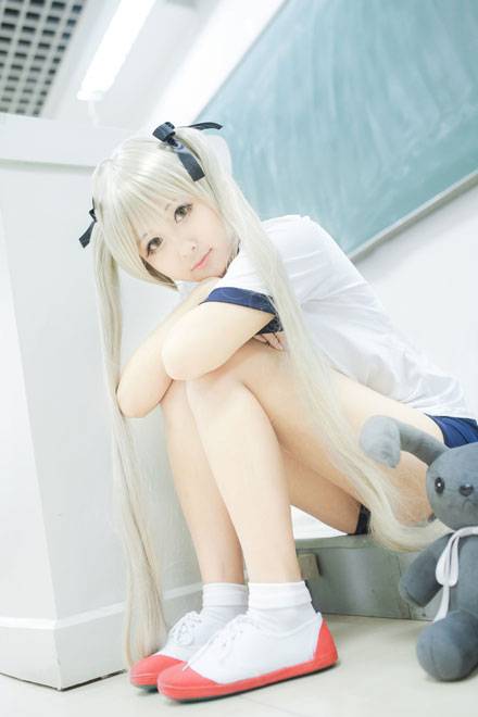 Cosplay福利/清纯萌妹春日野穹体操服COS