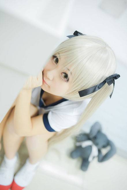 Cosplay福利/清纯萌妹春日野穹体操服COS