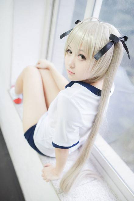 Cosplay福利/清纯萌妹春日野穹体操服COS