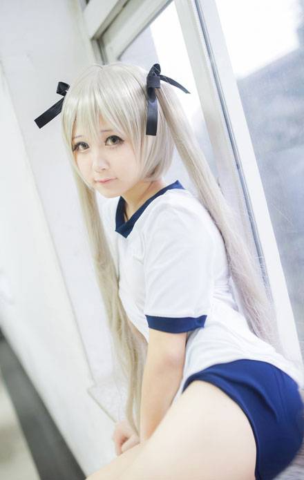 Cosplay福利/清纯萌妹春日野穹体操服COS