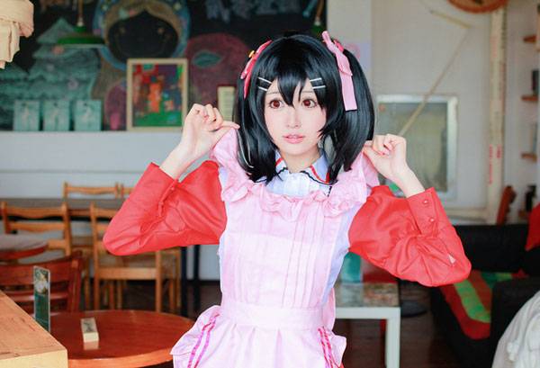 Cosplay福利/清纯萌妹矢泽妮可女仆装COS