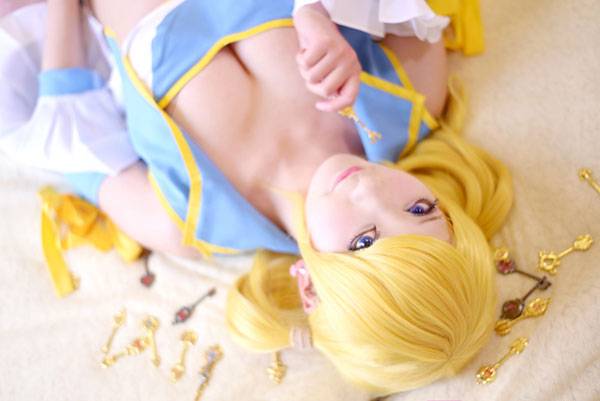 Cosplay福利/清纯萌妹亚丝娜睡衣COS