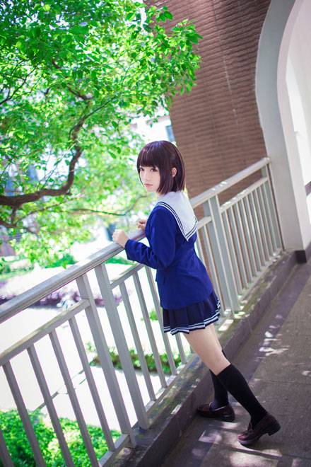 Cosplay福利/清纯萌妹加藤惠制服COS