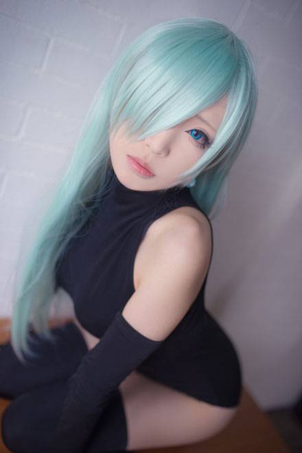 Cosplay福利/七原罪伊丽莎白黑色连体衣COS