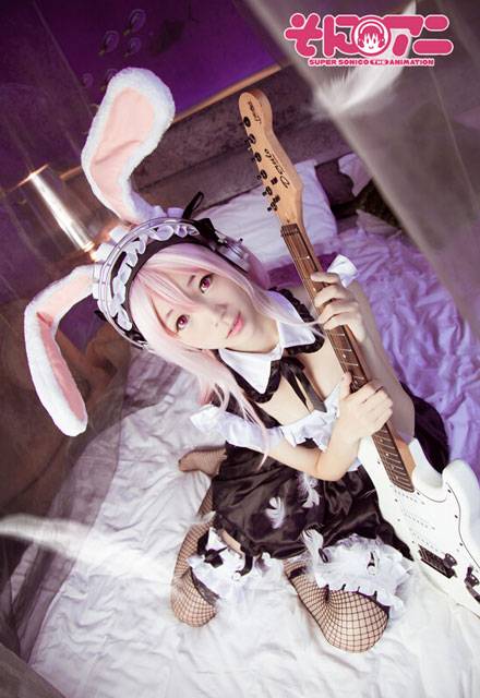 Cosplay福利/黑丝萌妹索尼子兔耳女仆装COS