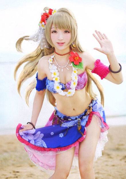 Cosplay福利/南小鸟泳装觉醒伪娘反串COS