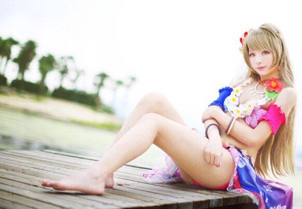 Cosplay福利/南小鸟泳装觉醒伪娘反串COS