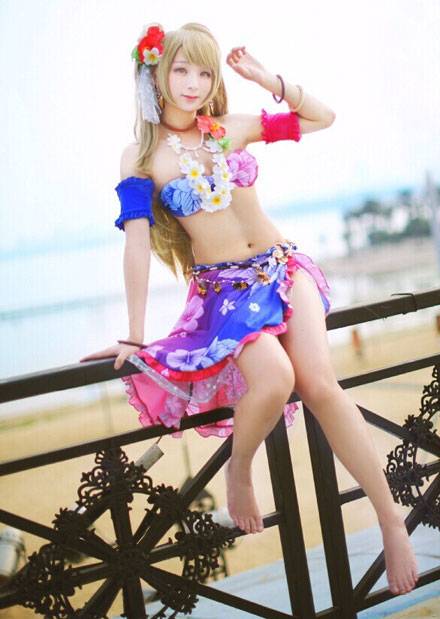 Cosplay福利/南小鸟泳装觉醒伪娘反串COS