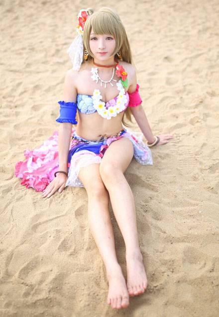 Cosplay福利/南小鸟泳装觉醒伪娘反串COS