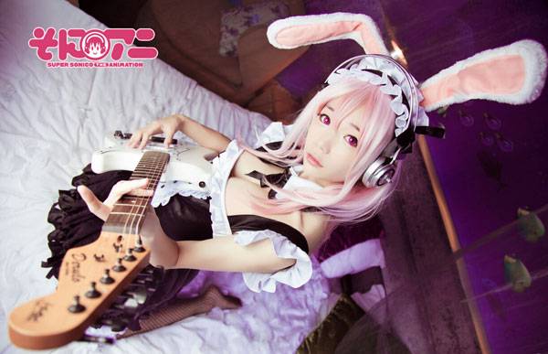 Cosplay福利/黑丝萌妹索尼子兔耳女仆装COS