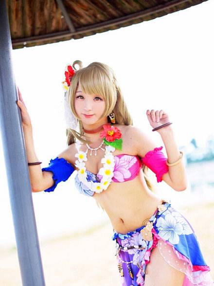 Cosplay福利/南小鸟泳装觉醒伪娘反串COS