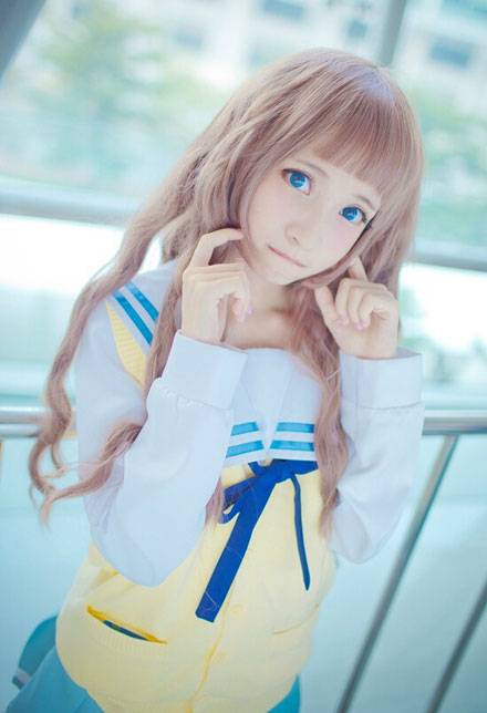 Cosplay福利/可爱萌妹新堂爱校服COS