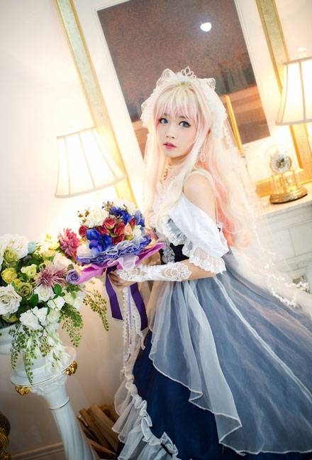 Cosplay福利/螺旋猫Tomia雪莉露婚纱Cosplay