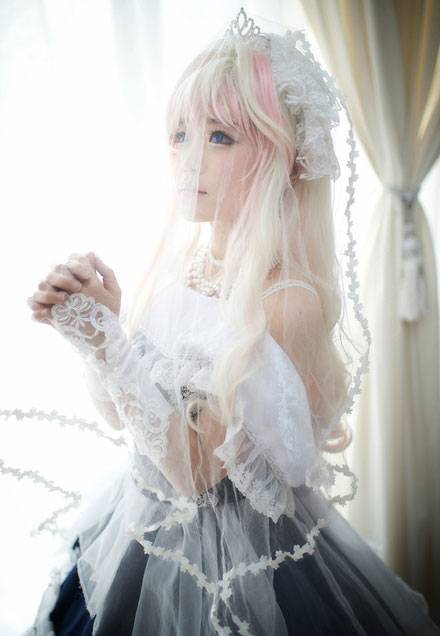 Cosplay福利/螺旋猫Tomia雪莉露婚纱Cosplay