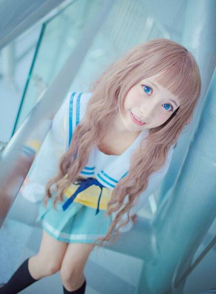 Cosplay福利/可爱萌妹新堂爱校服COS