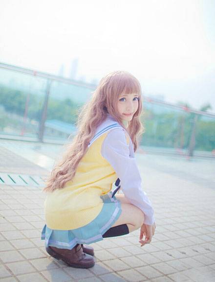 Cosplay福利/可爱萌妹新堂爱校服COS