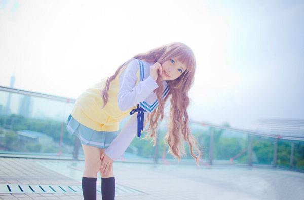 Cosplay福利/可爱萌妹新堂爱校服COS