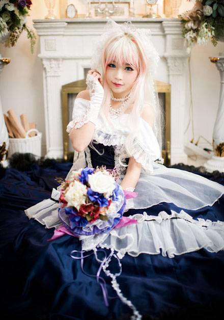 Cosplay福利/螺旋猫Tomia雪莉露婚纱Cosplay