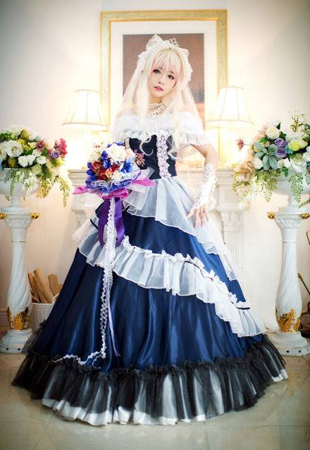 Cosplay福利/螺旋猫Tomia雪莉露婚纱Cosplay