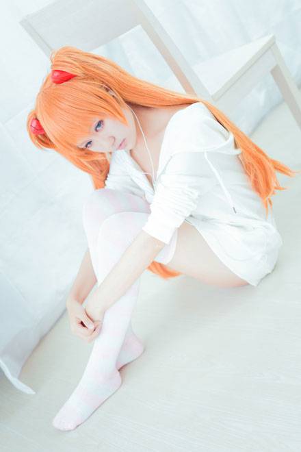 Cosplay福利/《EVA》明日香白衬衫福利COS