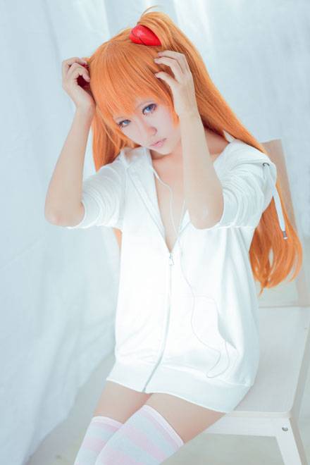 Cosplay福利/《EVA》明日香白衬衫福利COS