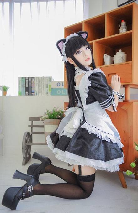 Cosplay福利/螺旋猫Miyuko白鬼院凛凛蝶女仆装Cos