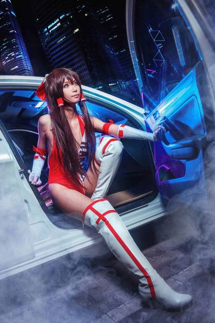 Cosplay福利/《东方Project》博丽灵梦赛车娘Cos