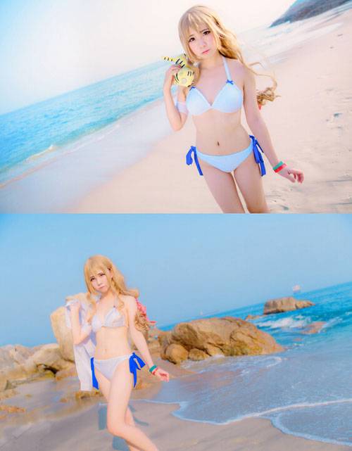 Cosplay福利/萌妹《龙与虎》逢坂大河泳装COS
