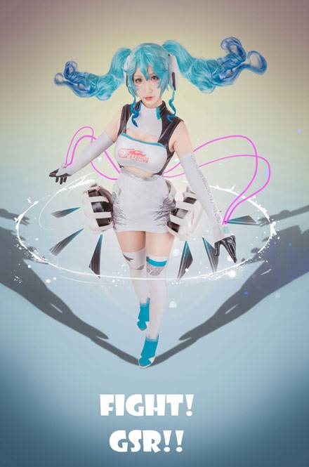 Cosplay福利/萌妹初音未来赛车手精美COS