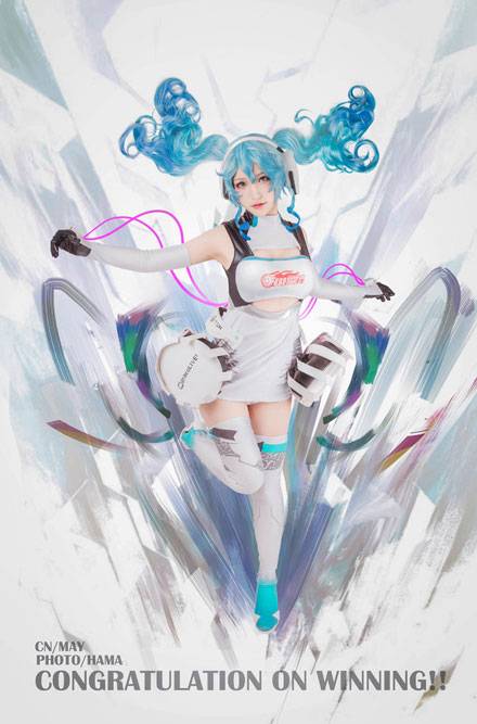 Cosplay福利/萌妹初音未来赛车手精美COS