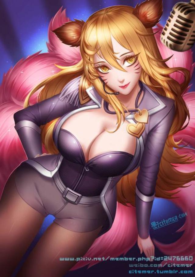 lol 英雄联盟同人 愚子citemer 九尾妖狐 阿狸 ahri 偶像歌手 北漠i