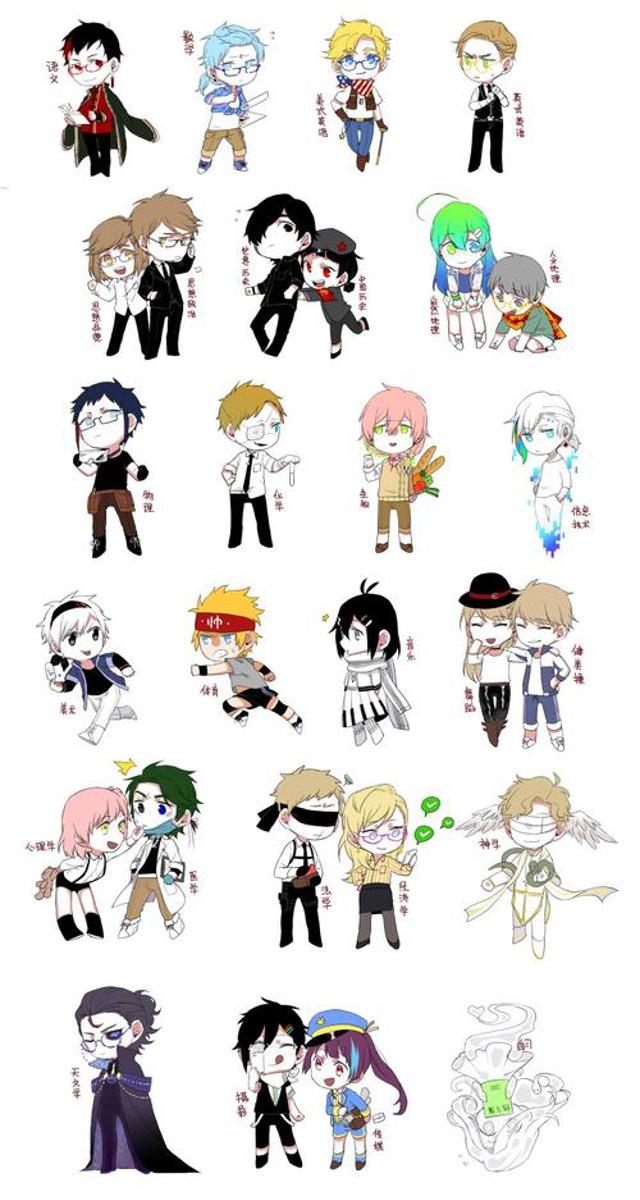 主人×作业拟人 各科作业拟人图