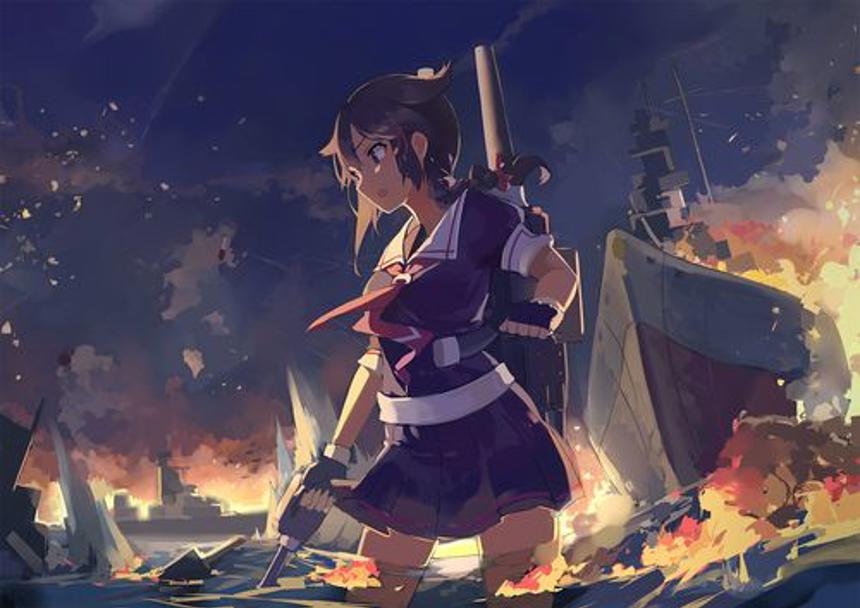 动漫动漫本子舰队collection人物动漫女孩交通工具船舶船火anime